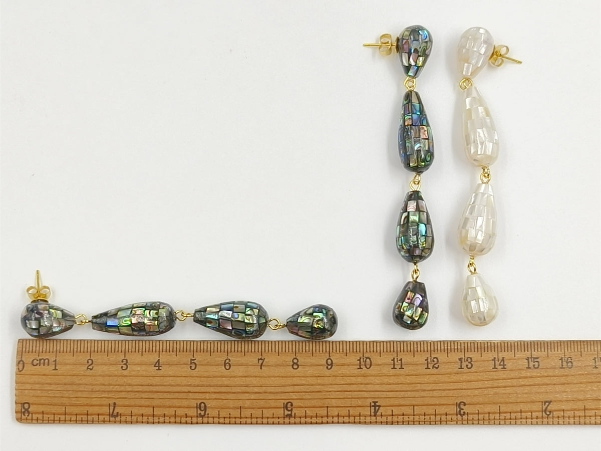 WT-MPE189 Amazing Gorgeous Natural White And Abalone Shell Gold Long Earrings For Female Party Wearing Jewelry Accessory