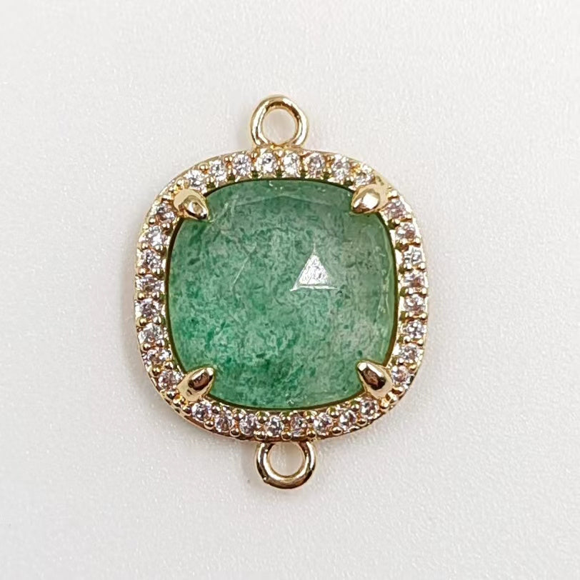 WT-C321 Fashion Design Colorful Stone & Aqua Marine Gemstone Connectors for Jewelry Findings Stone for Bracelet