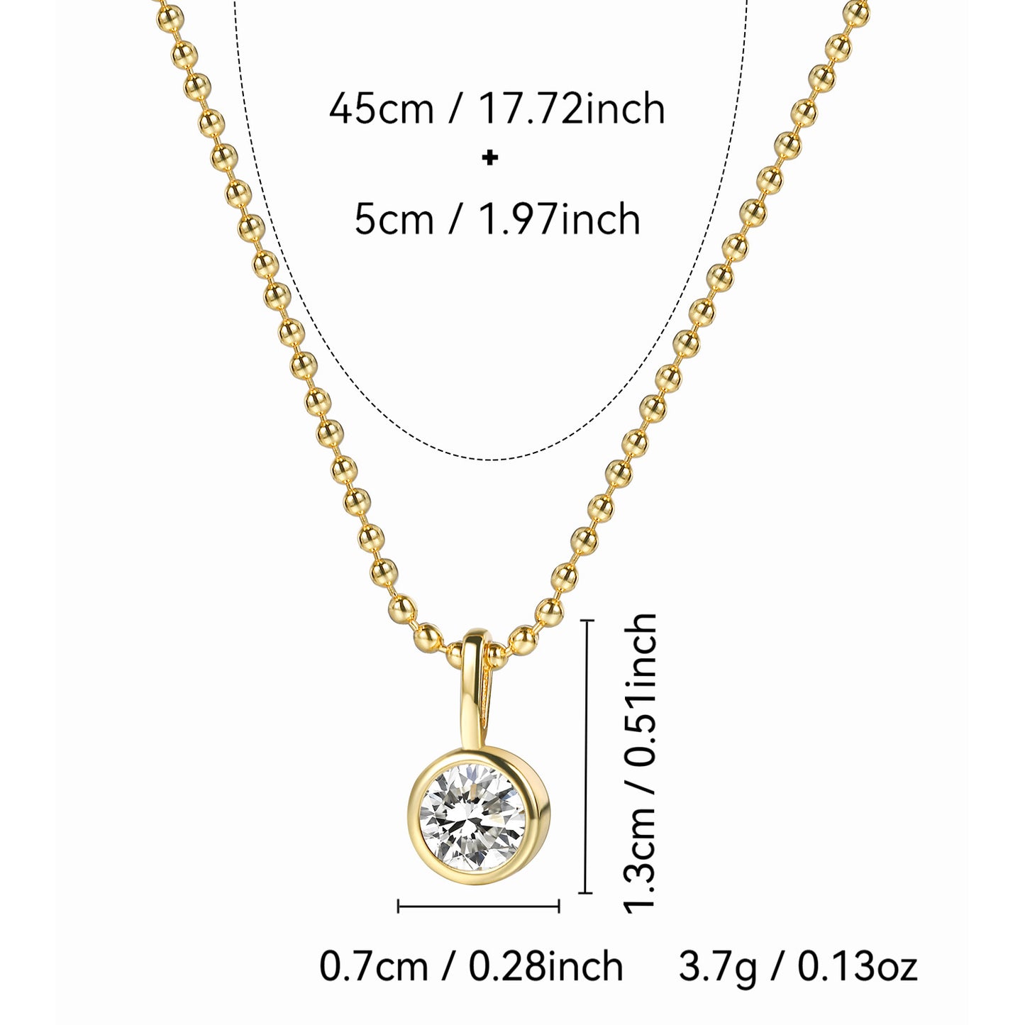 WT-MN1004 Newest Trendy 18K Gold Plated Cubic Zircon Heart Round Little Pendant Necklace As Women Elegant Jewelry Accessory