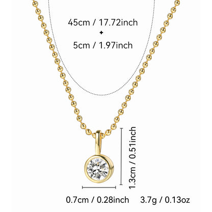 WT-MN1004 Newest Trendy 18K Gold Plated Cubic Zircon Heart Round Little Pendant Necklace As Women Elegant Jewelry Accessory