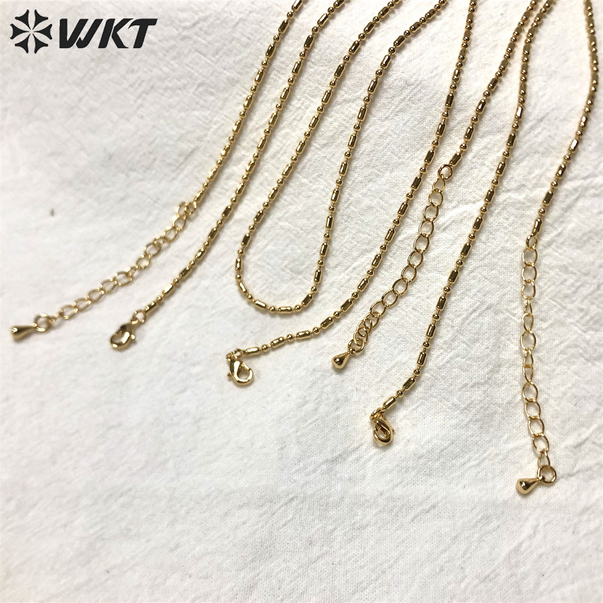 WT-BFN027 Cool Long Double Layer Wearing Gold Plated Yellow Brass Vine Chain Necklace Chains High Quality Jewelry Accessories