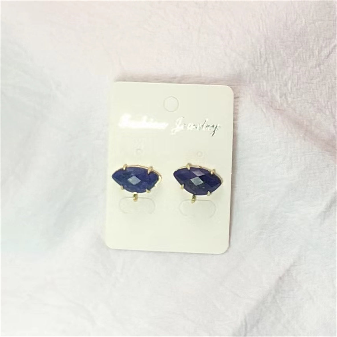 WT-E655 Fine Jewelry Design Fashion Natural Lapis Amazonite Stone Strawberry Crystal Amethysts Elegant Natural Stone Studs
