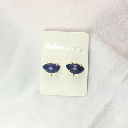 WT-E655 Fine Jewelry Design Fashion Natural Lapis Amazonite Stone Strawberry Crystal Amethysts Elegant Natural Stone Studs