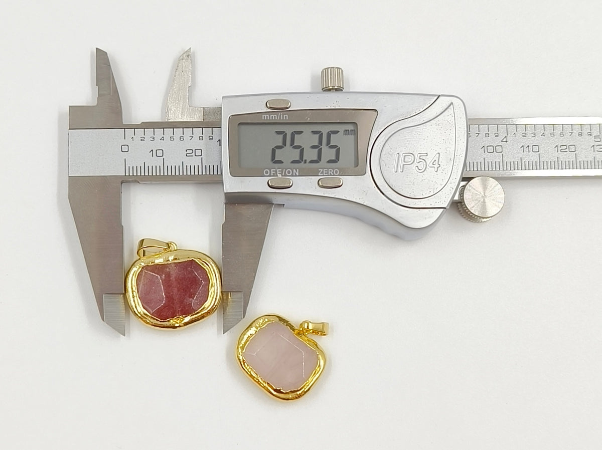 WT-P1468 WKT Jewelry Natural Gemstone Pendant Gold Electroplated Stone Pendant Fashion Charm Necklace Pendant Jewelry