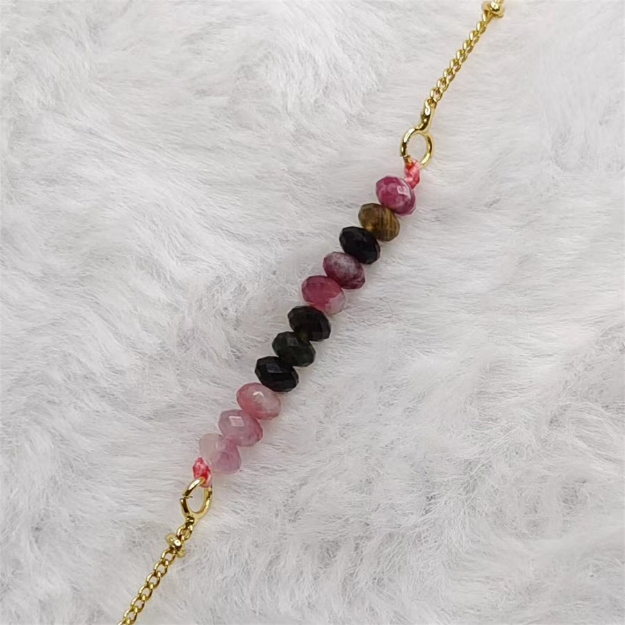 BFN018 Fashion 16 Inch Long White Crystal Tourmaline Pearl Amethysts Healing Crystal Rose Quartz Beads Necklace Chain Necklace