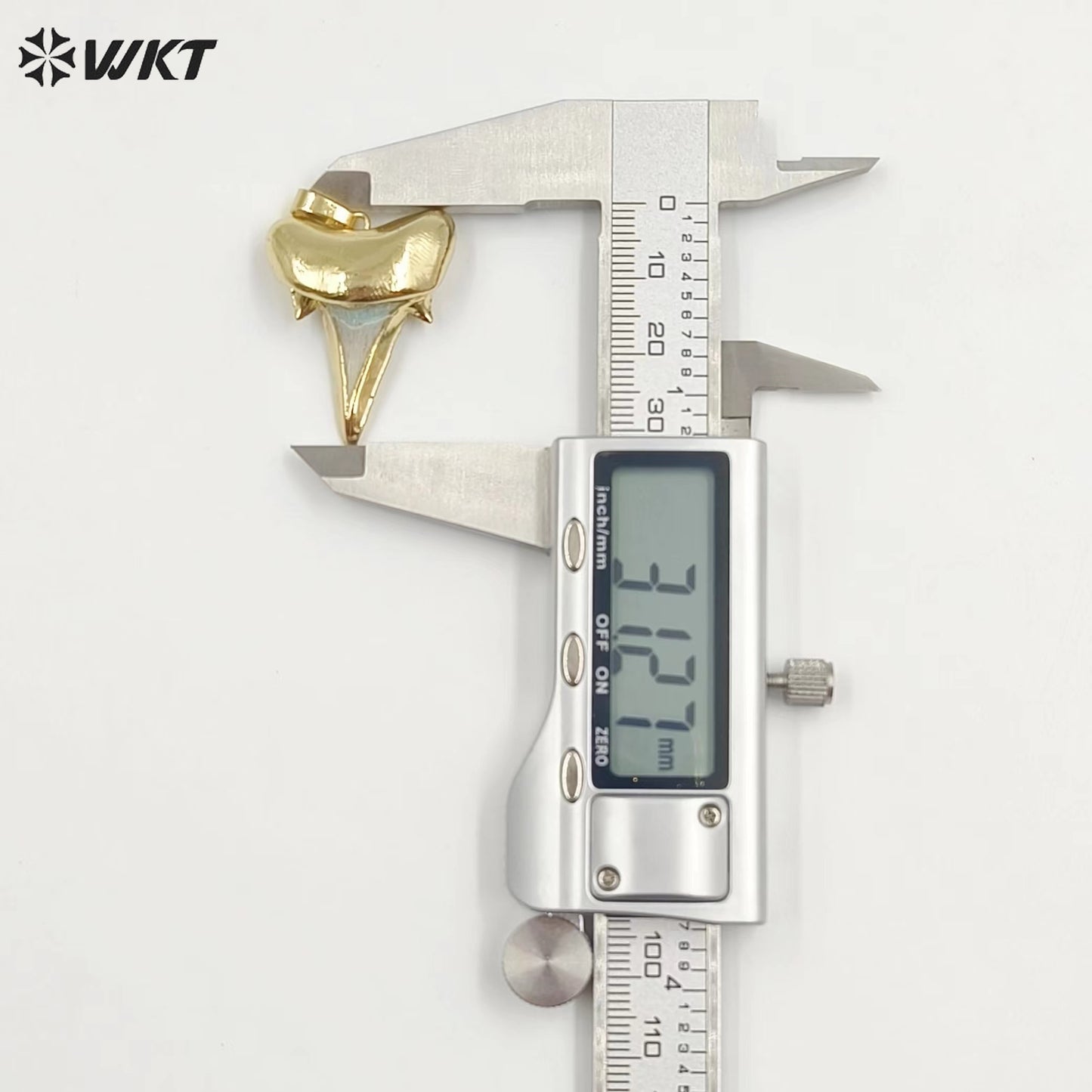 WT-P855 Newest Natural Real Specimen Tooth Accessories for Necklace Pendant,24k Gold Plated Real Pendant