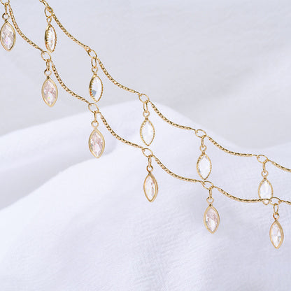 WT-RBC242 Beautiful Simple Elegant and Fresh Style New Design Heart and Star Shape Crystal Charms Brass Chain DIY for Necklace
