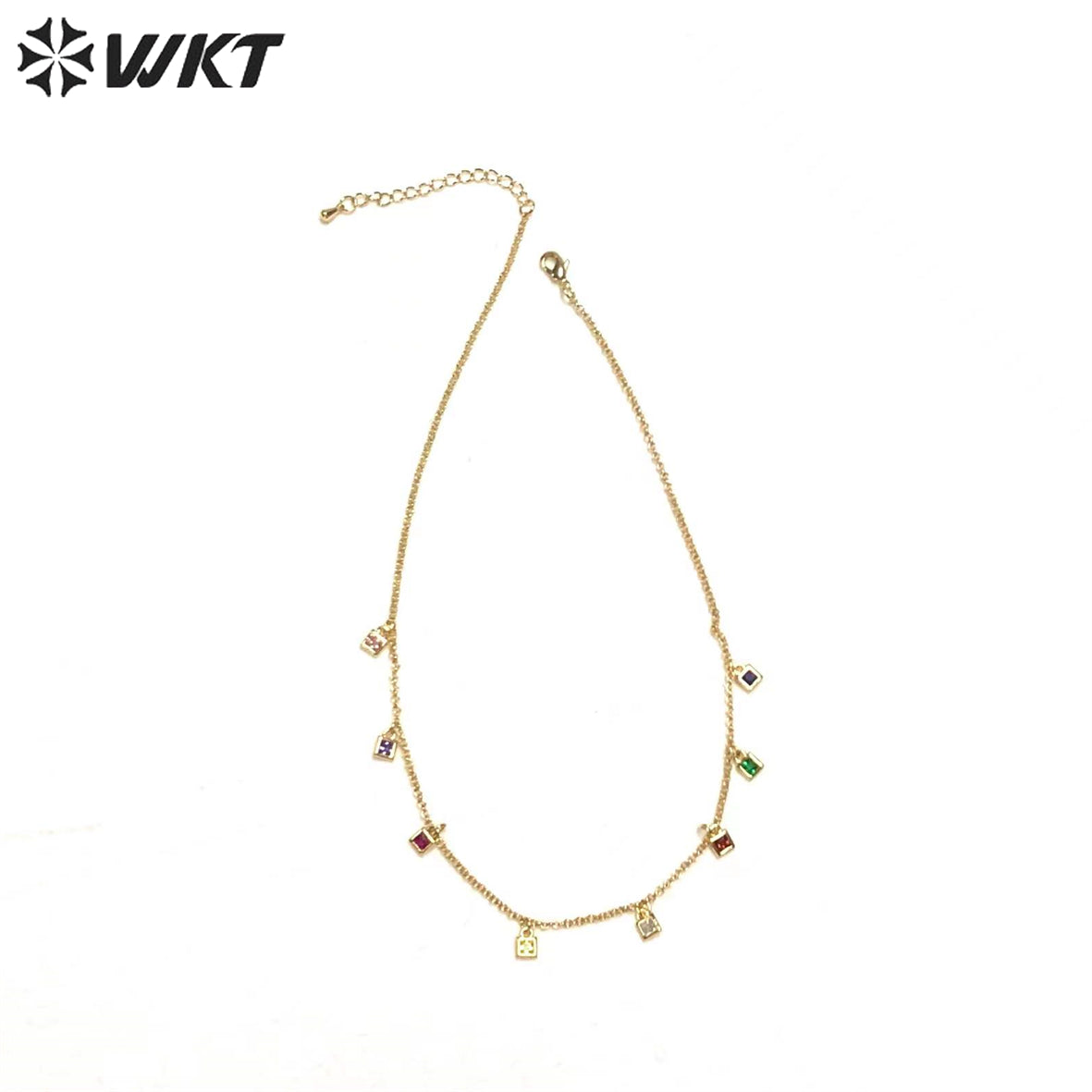 WT-BFN028 WKT Popular Trendy Fashion Sexy Choker Necklace for Women Shiny Cubic Zircon Luxury Necklace Jewelry Gift
