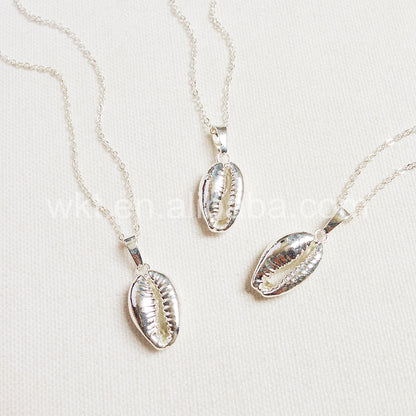 WT-JN002 Wholesale Natural Sea Shell Tiny Cowrie Choker Necklace 18k Real Gold Plated Cowrie Shell Conch Necklace