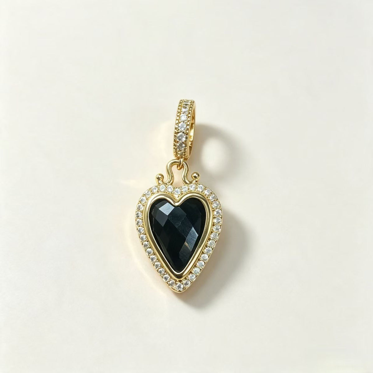 WT-MP335 Wonderful Romantic 18K Gold Plated Zircon And Natural Gemstone Heart Shape Little Pendants For Earrings Necklace Making