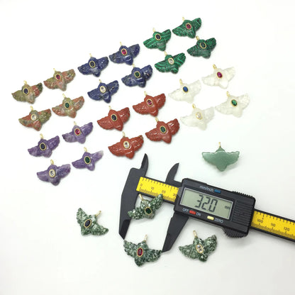 WT-P2146 Amazing Zircon And Multi Natural Gemstones Hand Carved Bird Shape Charms Pendants As Fashion Necklace Jewelry Findings