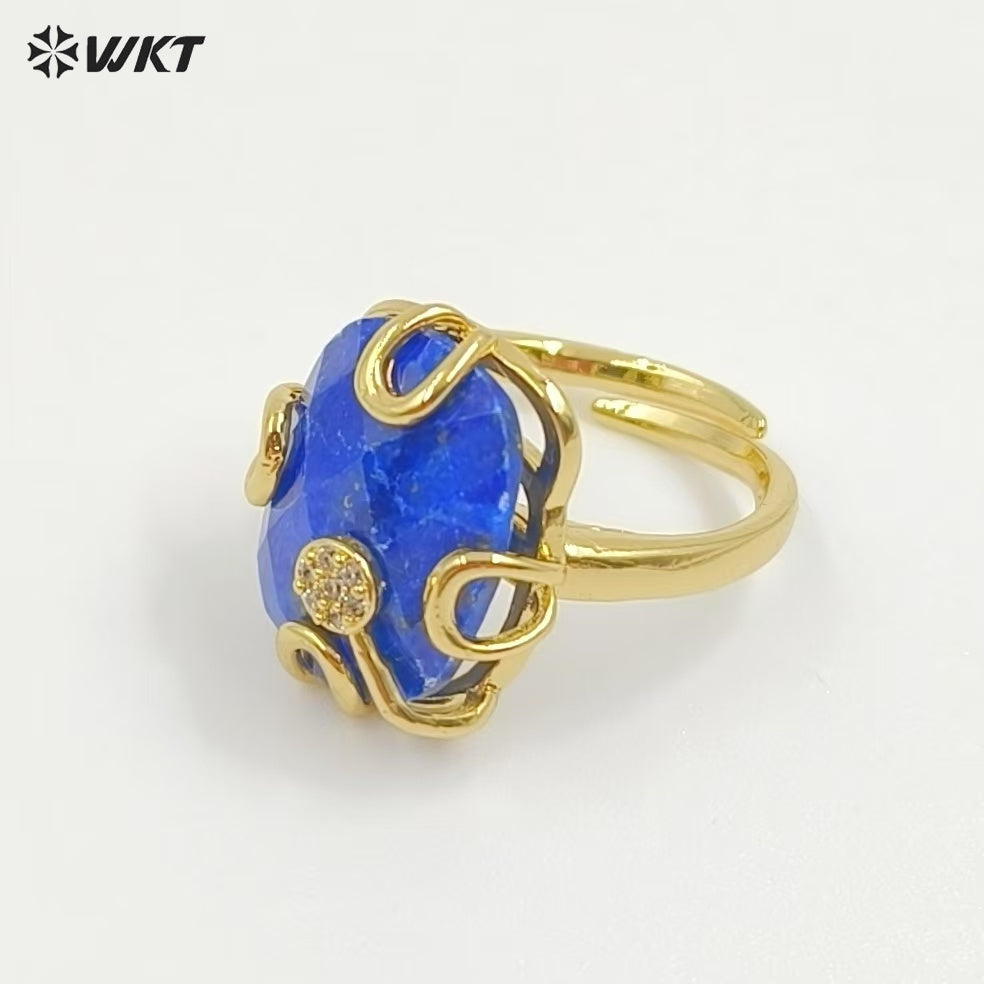 WT-MPR070 Gorgeous Trendy Fashion Natural Freshwater Pearl and Zircon Ring18k Gold Plating for Women Lucky Unique Design Ring