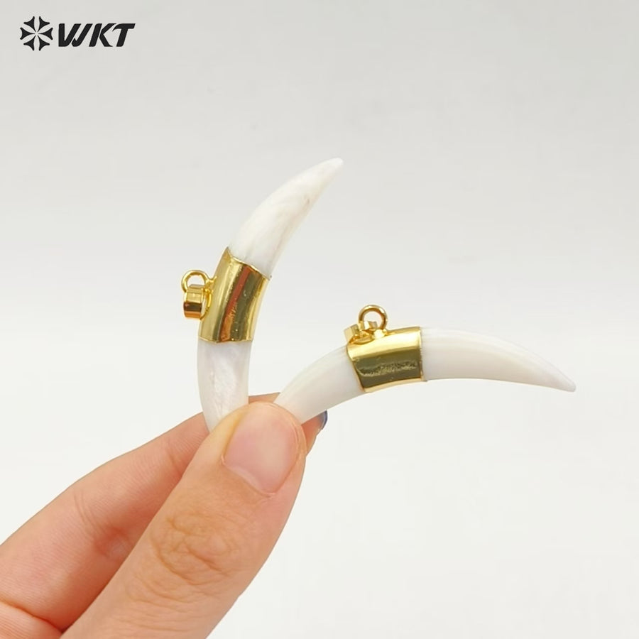 WT-P1236 WKT Fashion Jewelry Popular Crescent Shape White Shell Pendant