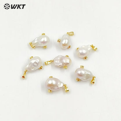 MP138 Wholesale Freshwater Pearl Pendant Pearl With CZ Charm Natural Shape Fashion Charm Jewelry Pearl Pendant