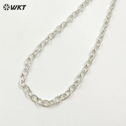 WT-BC154 New Popular Factory Directly Sales Jewelry Findings Brass Chain Women Fashion Real Gold Plated Oval Link Combined Chain