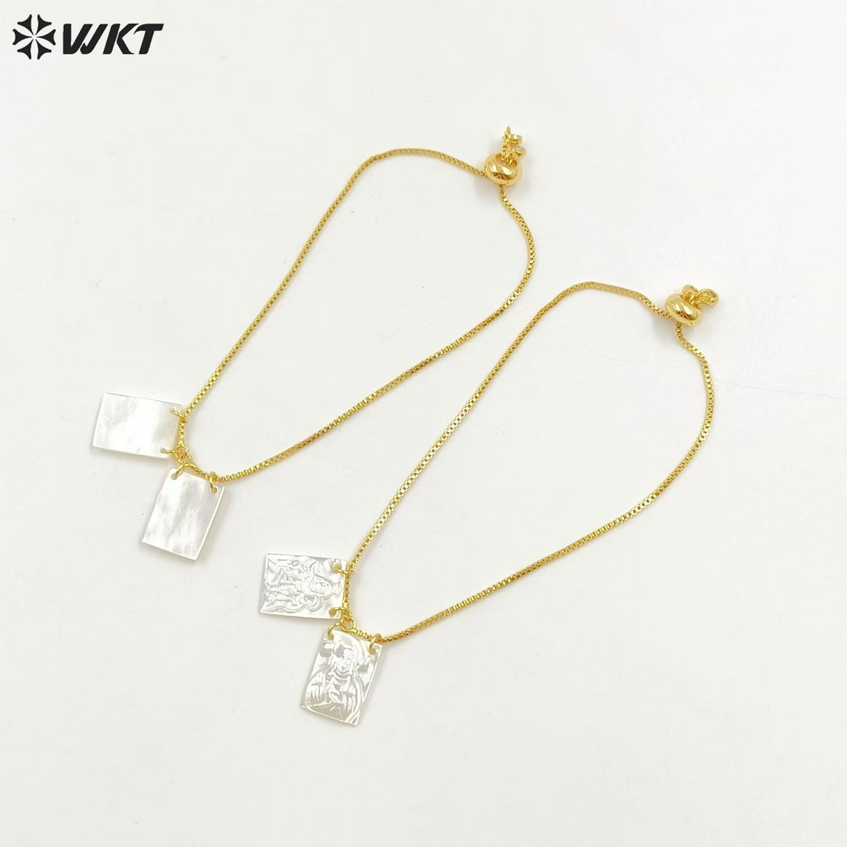 WT-MPB117 New Elegant Religious 18K Gold Plated Prayer Square Bracelet for Girls Finished Jewelry As Daily Decoration and Gift