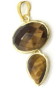 WT-P1931 Wholesale Hot Sale Fashion Natural 18*33mm Double Pendants With a Little Agate High Quality for Necklace