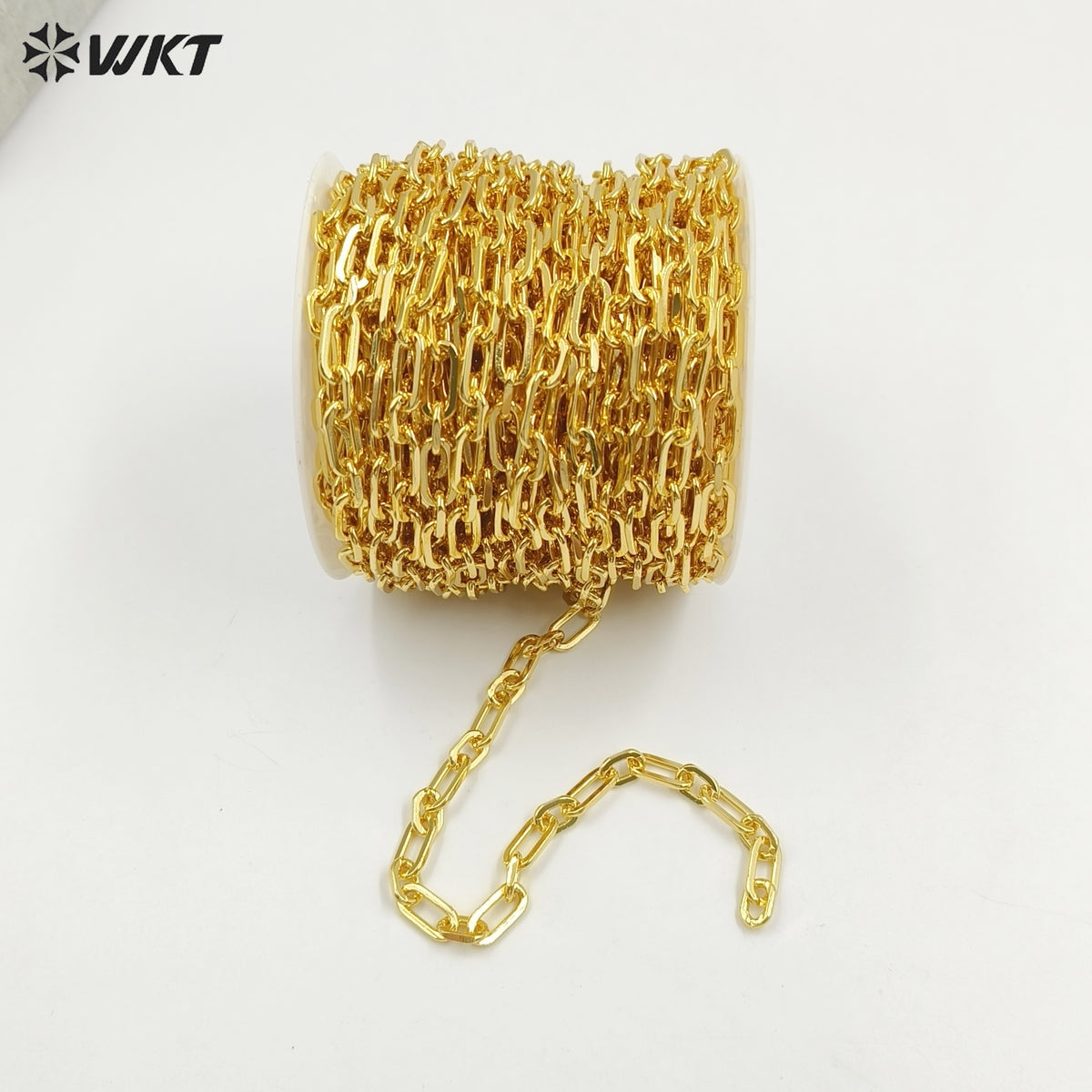 WT-BC233 18K Gold Plated Paper Clip Chain Fashion Big Square Cross Chain Jewelry Findings for DIY Making