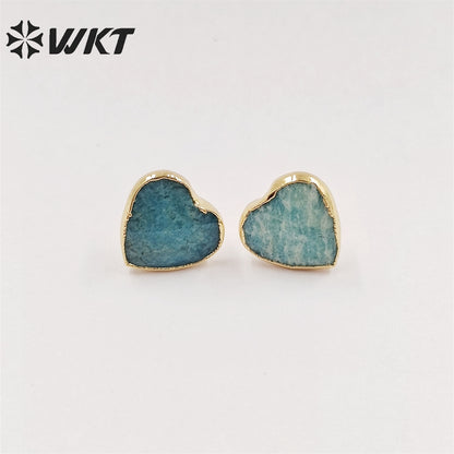 WT-E649 2021 Best Fashion Jewelry Earrings Gemstone Heart-shaped Earrings Elegant Fine Attractive Earrings for Lady As a Gift