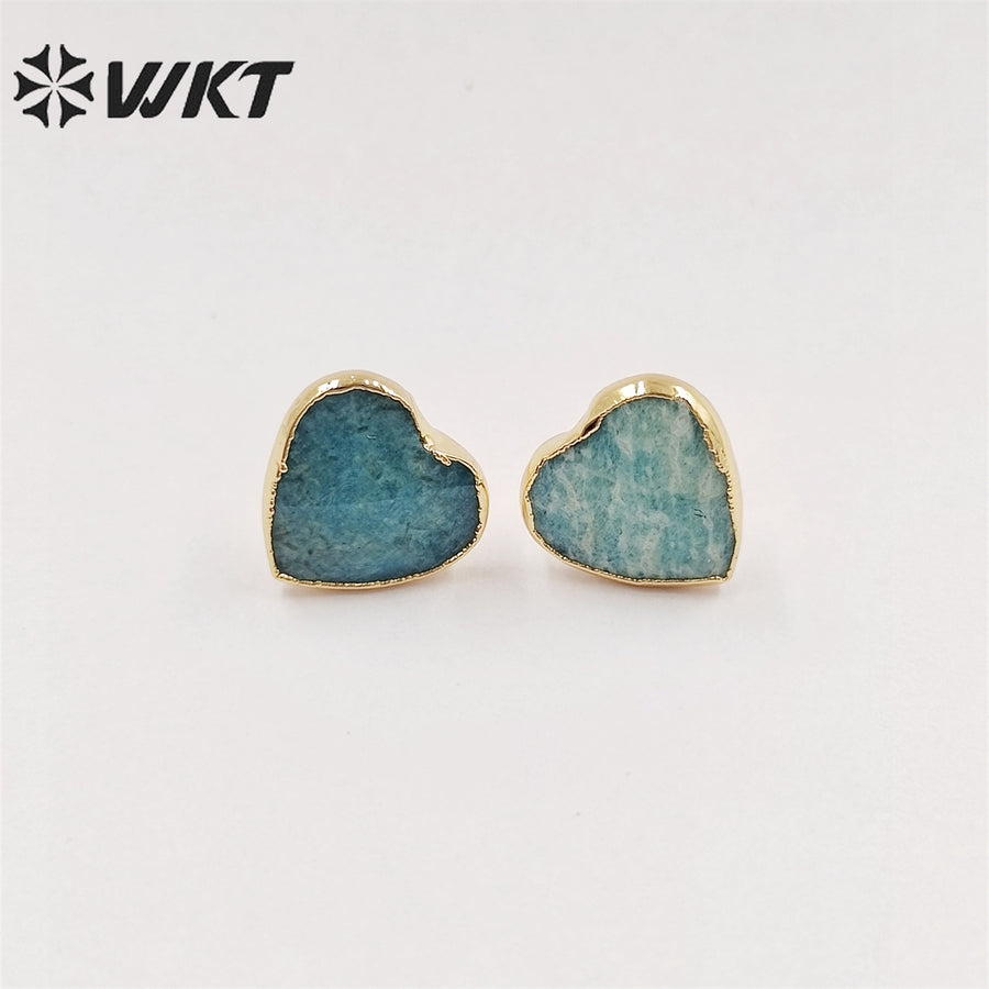 WT-E649 2021 Best Fashion Jewelry Earrings Gemstone Heart-shaped Earrings Elegant Fine Attractive Earrings for Lady As a Gift
