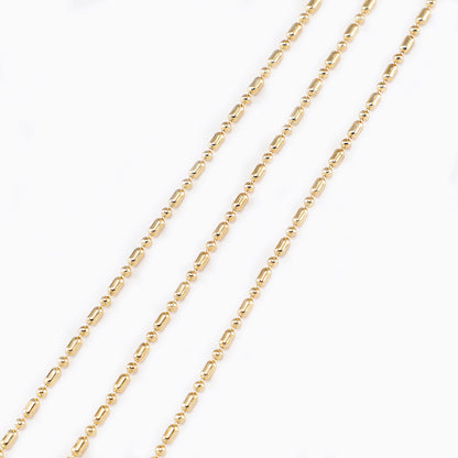 WT-BC217 Hot Selling 18K Bamboo Chain in Europe and America Copper Plated Genuine Gold Jewelry Accessories Loose Chain