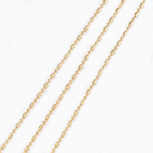 WT-BC217 Hot Selling 18K Bamboo Chain in Europe and America Copper Plated Genuine Gold Jewelry Accessories Loose Chain