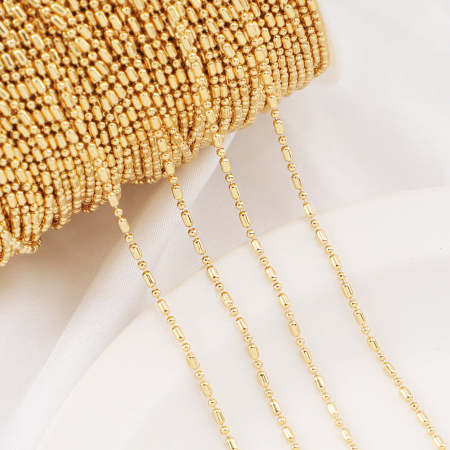 WT-BC217 Hot Selling 18K Bamboo Chain in Europe and America Copper Plated Genuine Gold Jewelry Accessories Loose Chain