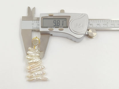 WT-E498 Irregular Shape Pearl Earring Stud With Long Bar Pearl Random Size Jewelry Natural Freshwater Pearl Earring