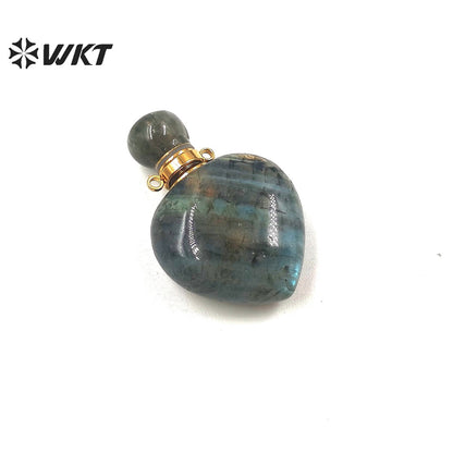 WT-P1796 Charming Pattern Labradorite Pendant Love Perfume Bottle Pendant Women Jewelry Accessories DIY Natural Stone Pendant