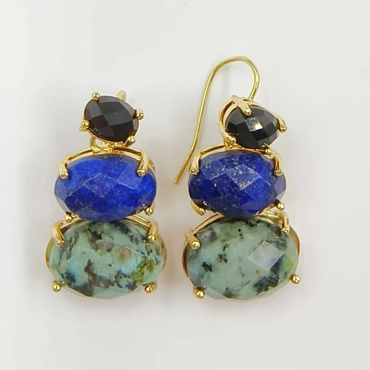 WT-E736 Amazing Colorful Elegant Natural Gemstone Long Charming in Drop Earrings Women Pendant Earrings