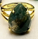 WT-R615 Wholesale Gold Electroplated Various Natural Gemstones Faceted Waterdrop Shape Rings For Women Popular Jewelry Gift