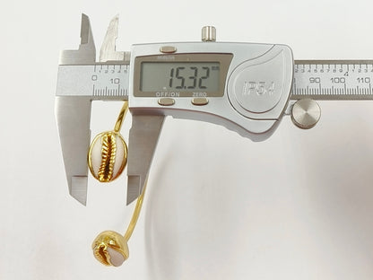 WT-B197 18K Gold Plated Double Shell Bracelet Bangle Fashion Natural Double Cowrie Shell Bangle for Summer Holiday