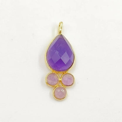 WT-P1944 Amazing Multi Colorful Natural Gemstone Made Pearl Drop 18k Gold Bezel Setting Stone Jewelry Pendant in Kinds of Colors