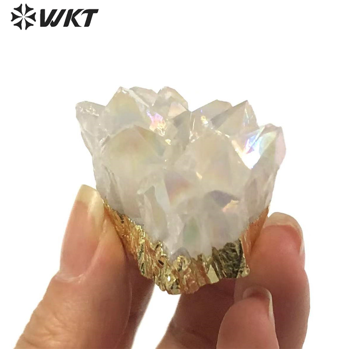WT-P623 Fashion Amazing Angel Aura Pendant Cluster Crystal Quartz Aura Angel Quartz Pendant Natural Randomly Shape Stone Pendant