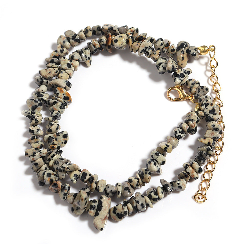 WT-N1438 45cm+5cm Extend Chain Long Gemstone Casual Long Statement Necklace Natural Chips Stone Necklace