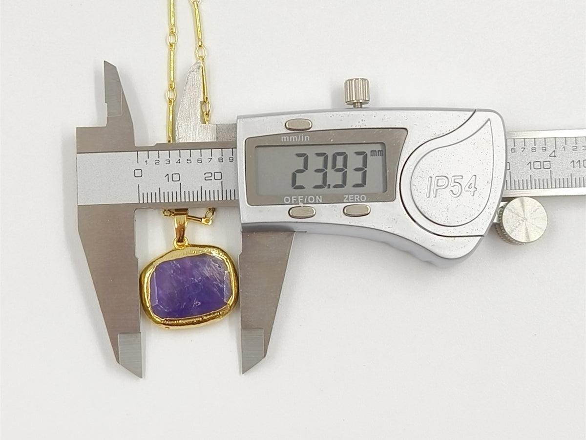 WT-N1184 Newest Natural Amethyst Pendant Necklace Amazonite Pendant Necklace Women Stylish Natural Strawberry Quartz Necklace