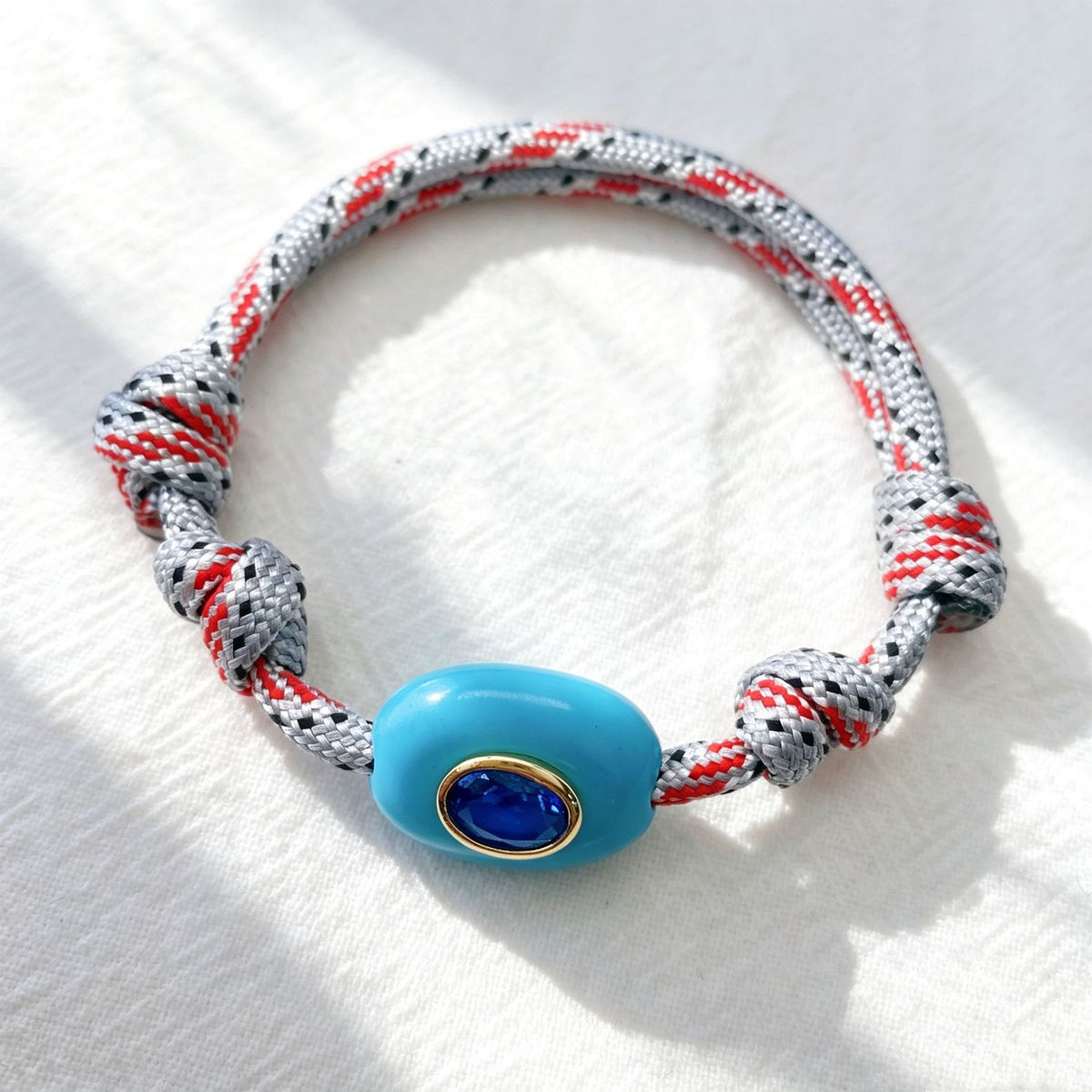 WT-MB131 Popular Ethnic Style Cord With Natural Gemstone And Zircon Pendant Handmade Bracelets For Women Men Wearing Accessory