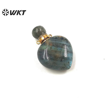 WT-P1796 Charming Pattern Labradorite Pendant Love Perfume Bottle Pendant Women Jewelry Accessories DIY Natural Stone Pendant