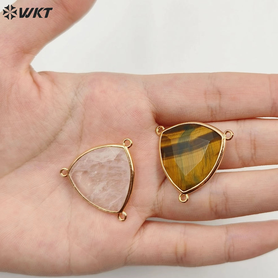 WT-C322 Trendy Design Colorful Stone & Aqua Marine for Jewelry Findings Stone for Bracelet Gemstone Connectors