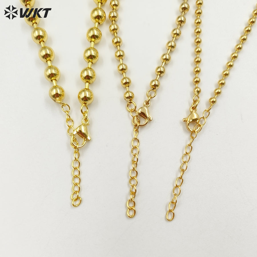 WT-JF343 Newest Fashion 18K Real Gold Plated Round Brass Beads Made Women Bracelets Unique Lady Daily Wear Jewelry