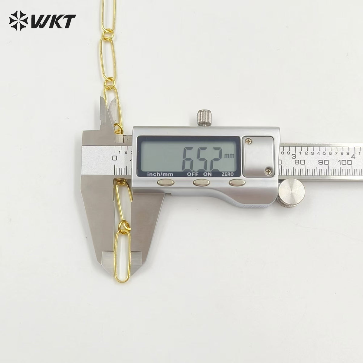 WT-BC230 New Style 18K Real Gold Plated Long Square Connect by Ring Necklace Link Chain for Women Jewelry Design