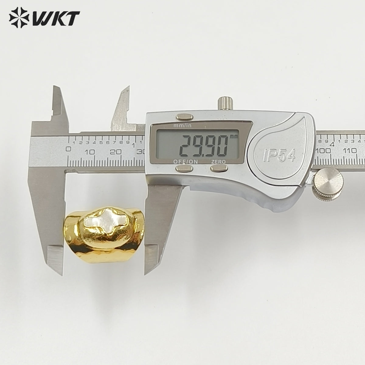 WT-MPR121 Popular Models Fashion 18K Gold Plated Mother Of Pearl Shell Cross Shape With Large Adjustable Ring For Men And Women