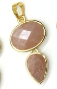 WT-P1931 Wholesale Hot Sale Fashion Natural 18*33mm Double Pendants With a Little Agate High Quality for Necklace