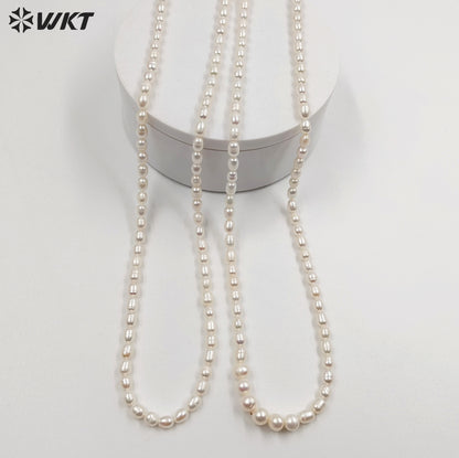 WT-JN245 Wholesale Vintage Freshwater Pearl Elegant 24 Inch 18k Chain Gold Plated Exquisite High Quality Necklace