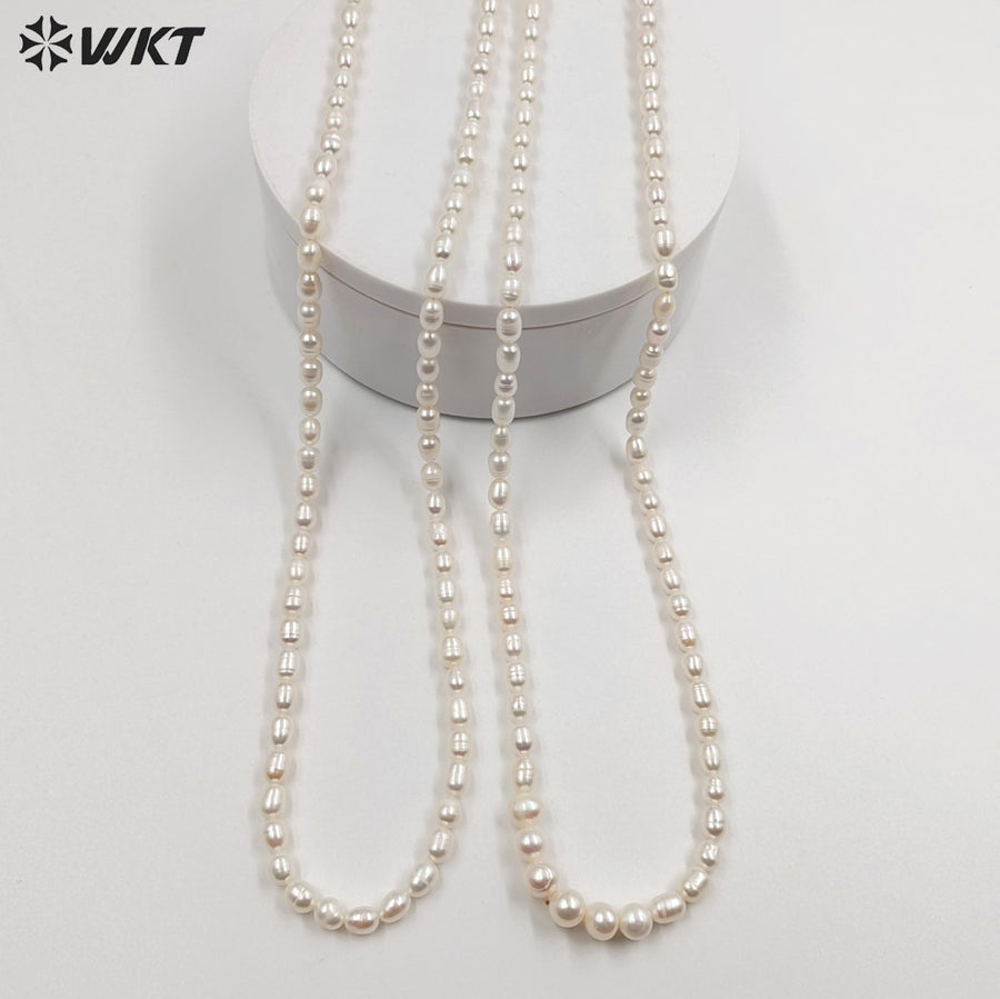 WT-JN245 Wholesale Vintage Freshwater Pearl Elegant 24 Inch 18k Chain Gold Plated Exquisite High Quality Necklace