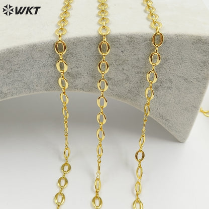 WT-BC224 Amazing New Hand Made Brass With 18k Real Gold Plated Resist Tarnishable Bean Shape Chain