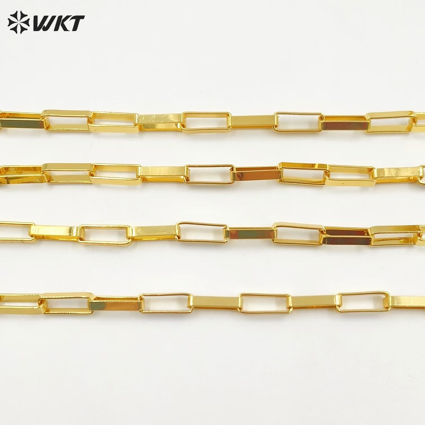 WT-BC221 Big Wide Hand Made Brass With 18k Real Gold Plated Resist Tarnishable Link Chain for Women Jewelry Design