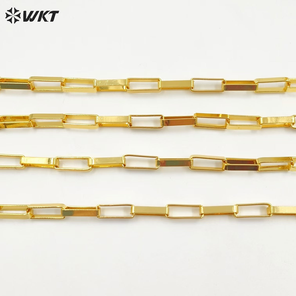 WT-BC221 Big Wide Hand Made Brass With 18k Real Gold Plated Resist Tarnishable Link Chain for Women Jewelry Design
