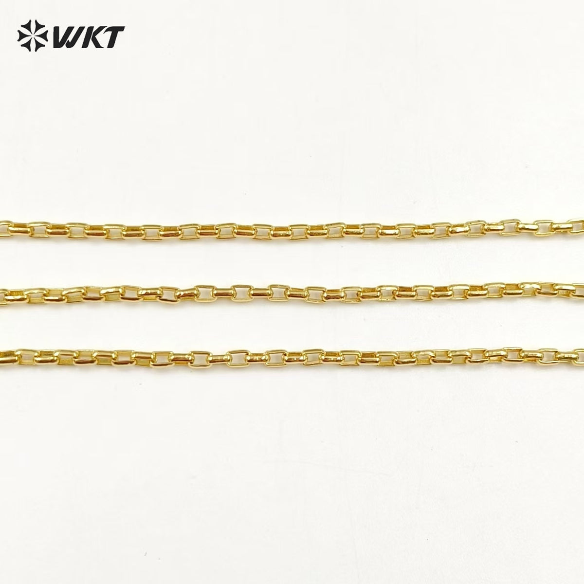 WT-BFN034 Fashion Exquisite Woman Gold Brass Chain with 18k Gold Plated Chain Bracelet Link Chain for Jewelry Finding