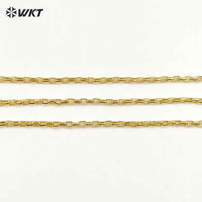 WT-BFN034 Fashion Exquisite Woman Gold Brass Chain with 18k Gold Plated Chain Bracelet Link Chain for Jewelry Finding